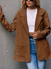 Lizakosht Casual Corduroy single-breasted Small Suit Commuter Trench Coat Female Fashion Casual Blazer Coat